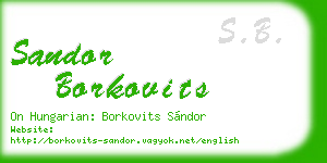 sandor borkovits business card