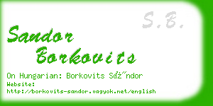 sandor borkovits business card